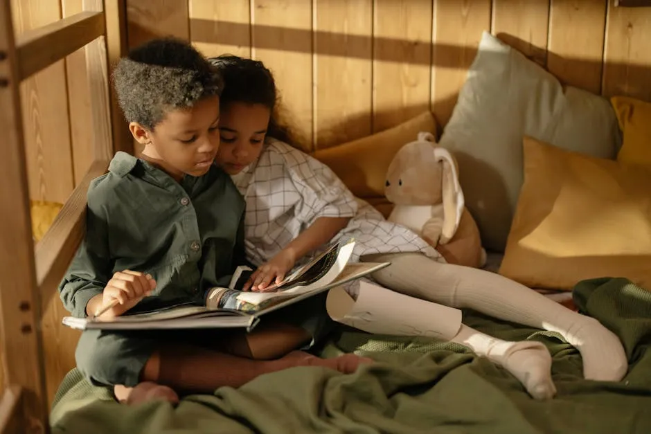 Two Kids Reading a Fairy Tale Book