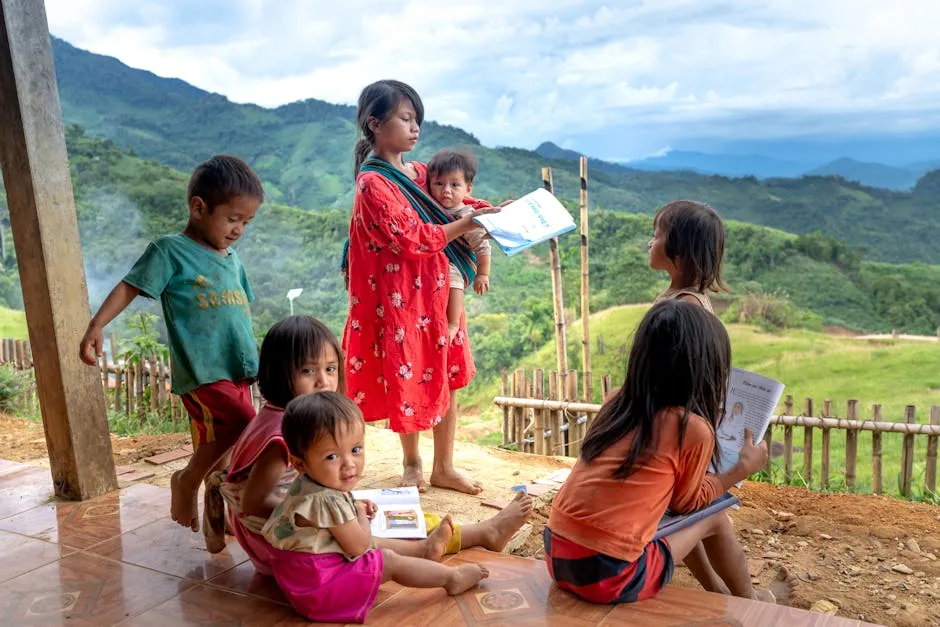 Young children Reading Books