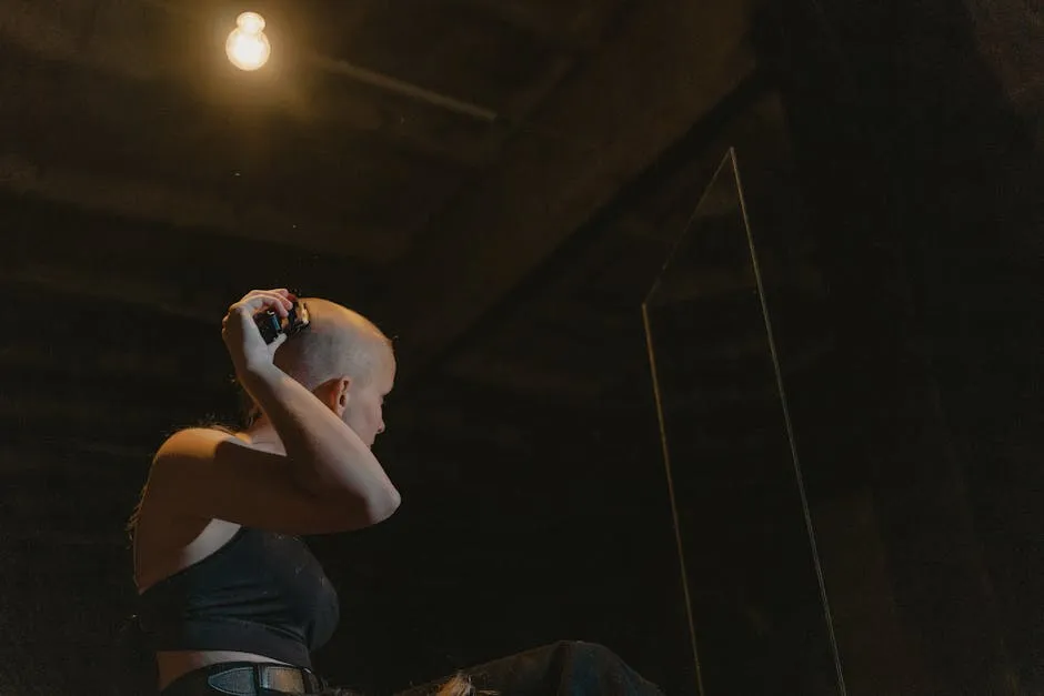 A Woman Shaving Her Head